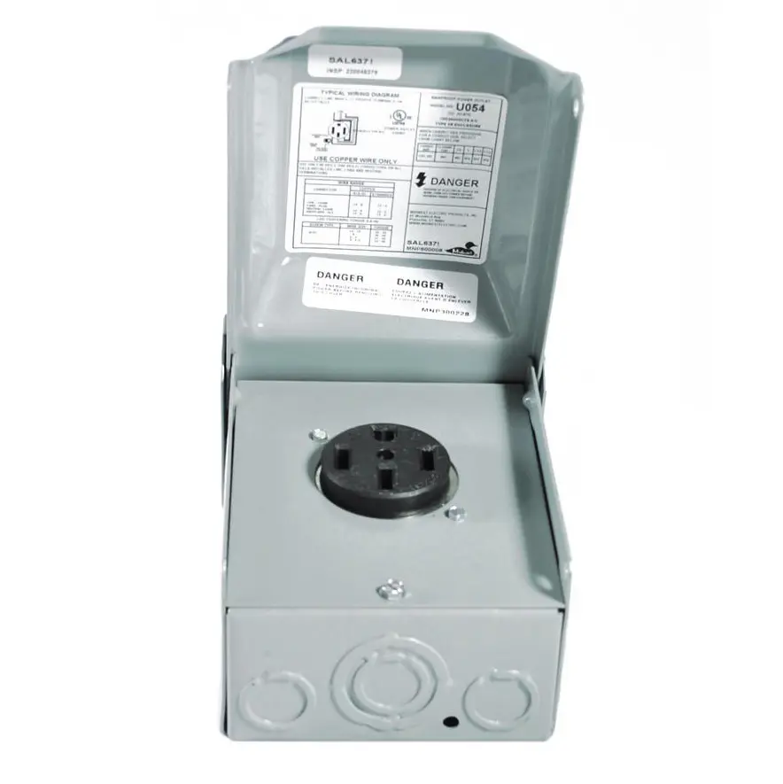 14-50R socket with NEMA 3R cover (range type)