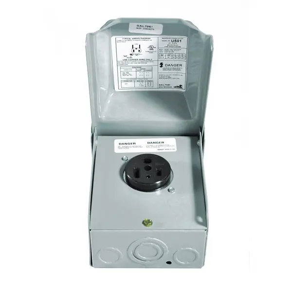 6-50R socket with NEMA 3R cover (welder type)
